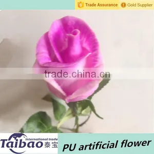 Flower Long 46cm PU Material Wedding Decoration Pink Rose Buds thumbnail-1