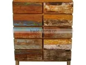 Recycled Teak Chest of 10 Drawers thumbnail-1