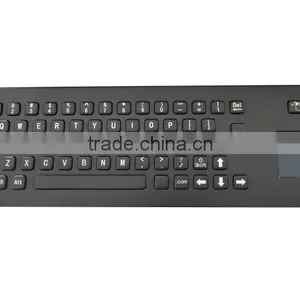 Black Metal Industrial and pc Computer Keyboard With Trackball or Touchscreen thumbnail-4