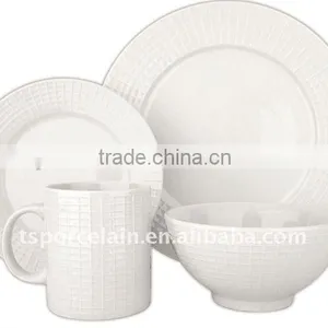 2015 New Producwholesale High Quality 16pcs Embossed Ceramic Dinnerware thumbnail-1