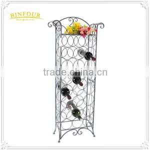 Wrought Iron Tall Metal Wine Rack Metal Wall Mounted Wine Rack thumbnail-5