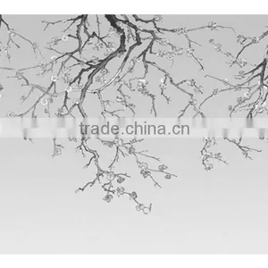 Hot Printing Special Effect Wallpaper, Pastoral Wintersweet Wall Decal for Household , Home Accent Wall Sticker Sample thumbnail-2