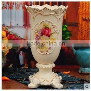 Modern Luxury Gold Chinese Ceramic Vase for European Style Home Decor thumbnail-1