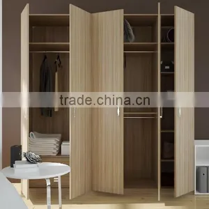 Modern Simple Wood Grain Melamine Bedroom Wardrobe thumbnail-3