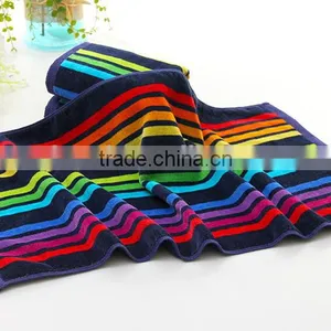 100%cotton Jacquard Color Stripe Softtextile Cut Pile Face Towel thumbnail-2