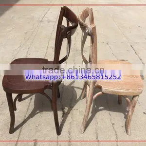 Beech and Oak Wood Stackable Wedding Dinning Cross Back Chair thumbnail-2