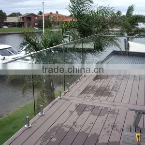 Corrugated Stainless Steel Mini Top Rail / Handrail Slotted Pipe for Glass Balcony Railing Designs thumbnail-1