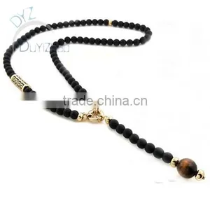 Unique Tiger Eye Beads Rosary Necklace thumbnail-1