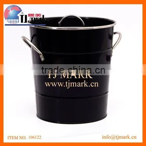 METAL BUCKET WITH LID &2 SHORT RING HANDLES thumbnail-1