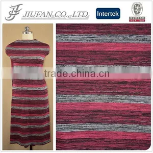Jiufan Textile Knitting Yarn Dyed Hacci Fabric High Quality TR Span Fabric Manufacturer in Shaoxing thumbnail-1