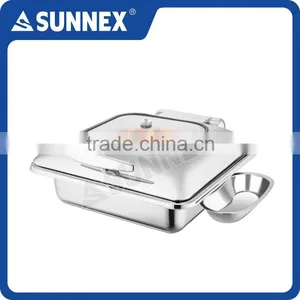 Sunnex Promotional Stylish Highly Polished Stainless Steel Full Size 5.5 Ltr / 5.8 U.S. Qt Induction Chafing Dish thumbnail-1