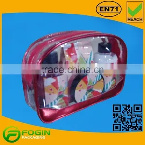 Red Pvc Wholesale Travel Pouch With Zipper thumbnail-1