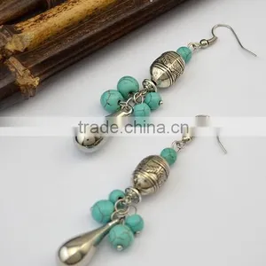 New Design Bohemia Jewelry Drop Pendant Vintage Turquoise Earrings For Women thumbnail-1