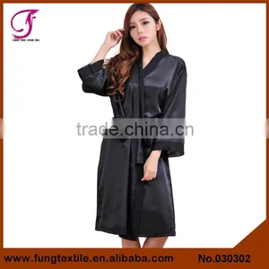 030302 New Style Plain Long Satin Robe thumbnail-1