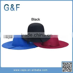 Factory Price Soft Faux Ladies Wide Brim Wool Felt Hat thumbnail-1