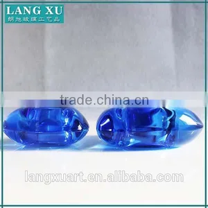 LX-Z010 Valentine's Day Gift Blue Color Bling Crystal Glass Heart Shape Tealight Candle Holder thumbnail-4