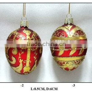 Red and Golden Glass Eggs for Easter Gift thumbnail-1