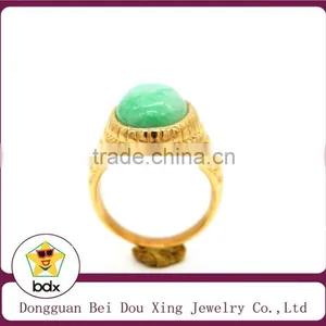 18k New Products 2015 Charm Green Crystal Stone Stainless Steel Rings thumbnail-2
