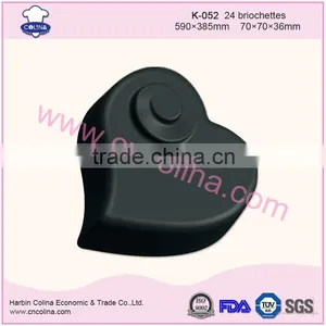 Heart Shape Dessert Black Cake Pan Baking Tools Silicone Cake Mold thumbnail-2