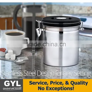 Stainless Steel Vacuum Sealed Airtight Canister With Built-in CO2 Gas Vent Valve and Date Tracking Wheel for Coffee Beans and Co thumbnail-5