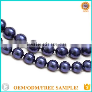 Elegant 10mm Sea Shell Bead Necklace Purple Jewelry thumbnail-3