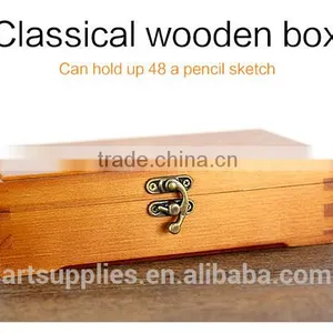 Vintage Wooden Box Artistical Multifunction Pencil Box Jewelry Case for Gift thumbnail-1