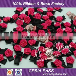 Wholesale Satin Ribbon Roses Flower for Wedding Decoration thumbnail-1