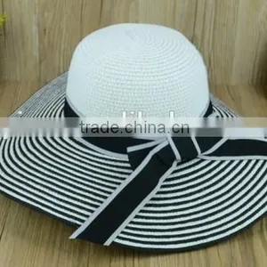 2016 Latest Design Summer Beach Paper Straw Hat Younger Girl Favourite Bowknot Ladies Cheap Straw Hat thumbnail-3