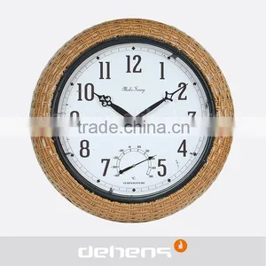 DEHENG Plastic Rattan Garden Vintage Wall Clock thumbnail-1
