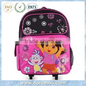 2015 3D Girl Kid Backpack With Trolley for Back to School thumbnail-1