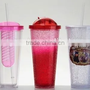 Frosty Straw Tumbler,Plastic Mug,Drinking Cup thumbnail-1