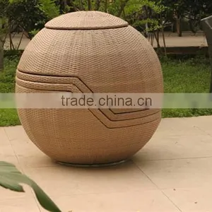 Outdoor Round Shape Stackable Wicker Sofa Set thumbnail-2