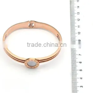 2016 Europe Brand Stainless Steel Two Tone Roman Bangle Vintage Charm Bracelet for Women thumbnail-2