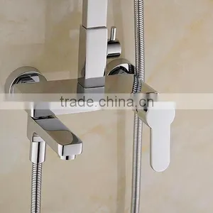 Hot Sale Wall Mounted Square Design Bath&shower Faucet Set With Rainfall Shower Head thumbnail-6