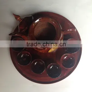 Wooden Tea Set Made in Vietnam, High Quality Tea Cup, Tea Pot and Service Plate thumbnail-5