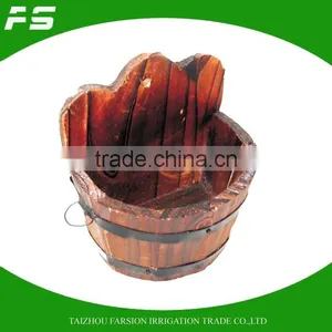 Home Garden Decoration Hanging Wooden Flower Planter Tube thumbnail-1