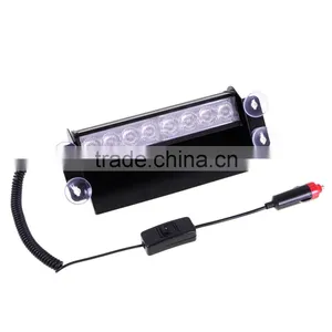8 LED Amber Yellow and White Emergency Vehicle Dash Warning Strobe Flash Lights 12v thumbnail-1