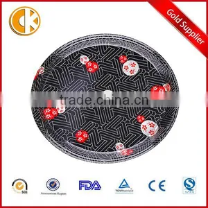 Big Round Black Plastic Disposable Food Sushi Tray thumbnail-1