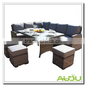 Audu Tuscany Grey Rattan Corner Sofa and Dining Table thumbnail-1