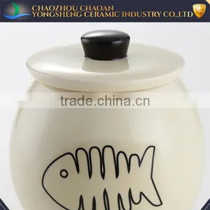 Spherical Decal Ceramic Cat Canister With Lid thumbnail-2