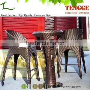 3 Pieces Strong Weaving Aluminium Furniture Modern Bar Sets thumbnail-1