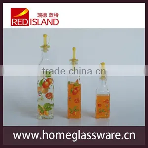 Square Glass Dispenser for Oil and Vinegar With Stopper thumbnail-5
