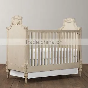 Victoria Style Carved Wooden Children Bed, Noble Children Bedroom Furniture Set, Wooden Princess Child/Kid's Bed thumbnail-2