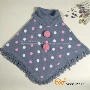 Lady Turtleneck Tassel Thick Pullover Sweater Cape thumbnail-1