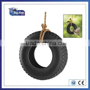 Hanging Tyre Swing & Rope Wild Bird Seed Holder Garden Feeder thumbnail-1
