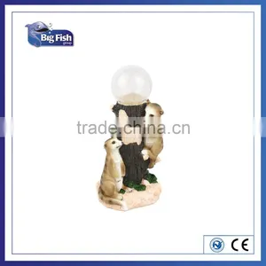 Polyresin Meerkat Statue Surround Globe Solar LED Garden Solar Light thumbnail-1