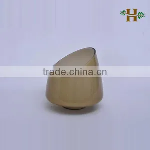 Colored Oblique Opening Glass Hurricane Lamp, Handmade Solid Bottom Storm Lantern thumbnail-1