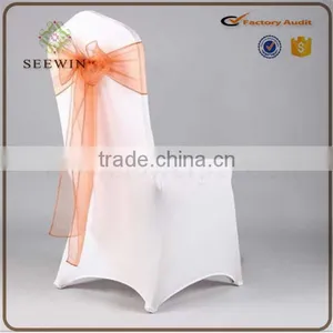 Transparent Cheap Organza Chair Cover thumbnail-1