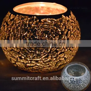 Unique Mini Tealight Mosaic Glass Candle Holder thumbnail-4