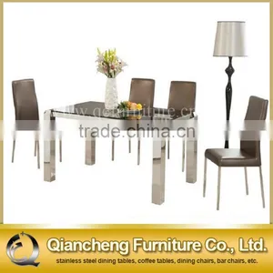 Simple Marble Top Dining Table With 4 Stainless Steel Legs thumbnail-4